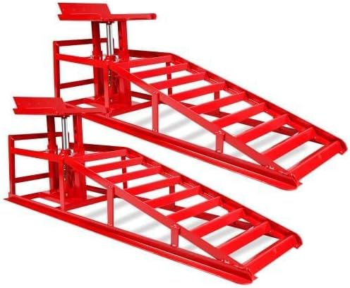 Hydraulic Car Ramps 2-Pack, 5 Ton (11,000 Lbs) Capacity Low Profile Lift, 3-Position Adjustable 9.3