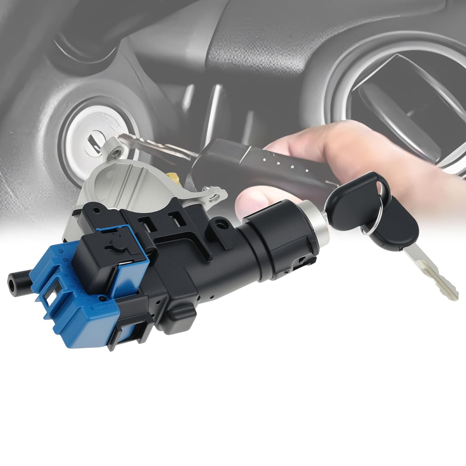 989-019 Fit for 2008-2012 Ford Escape,2009-2011 Ford Focus,2008-2011 Mazda Tribute,2008-2010 Mercury Mariner Ignition Switch Lock Cylinder Assembly/2 Chip Keys with Shear Bolt 9L8Z-3511-A
