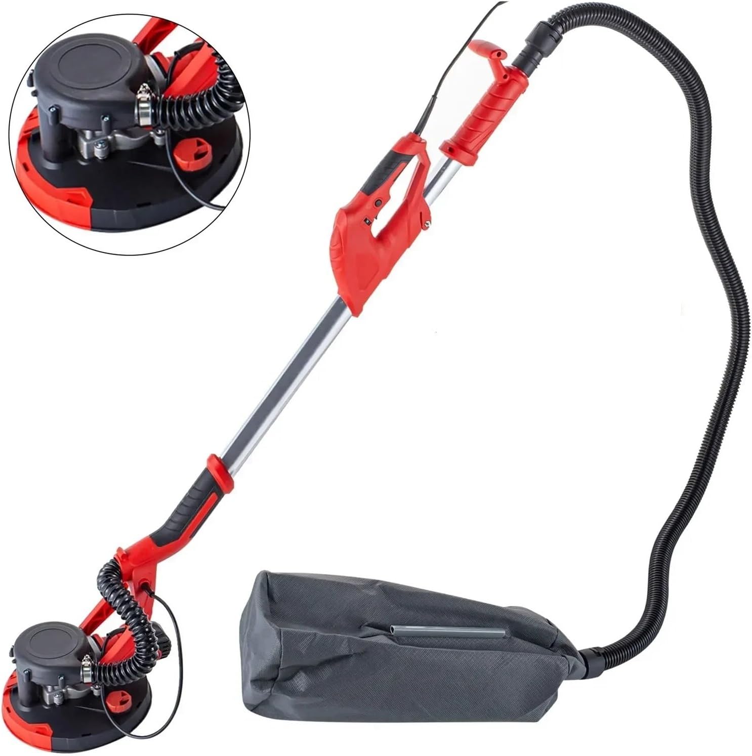 Electric Drywall Polishing Sander 750W Polishing Machine Extendable with LED Strip Light Foldable Electric Drywall Sander