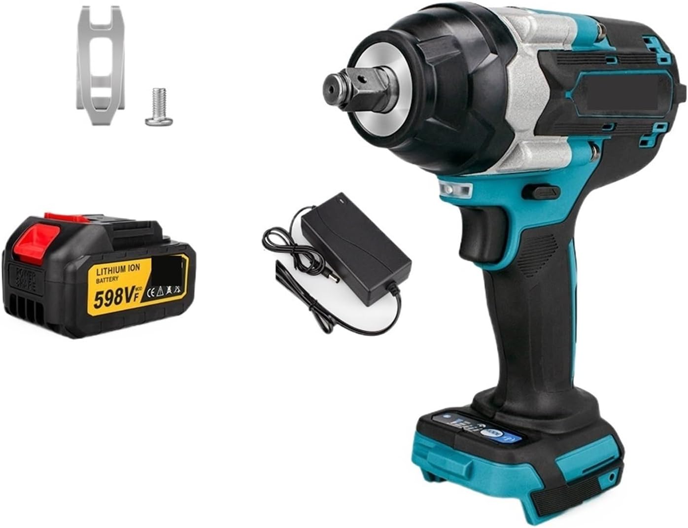 Impact Driver Cordless Impact Wrench High Torque Brushless Electric Wrench 1/2Inch Rechargeable Car Repair for 18V Battery Power Tools(2x Battery Set)
