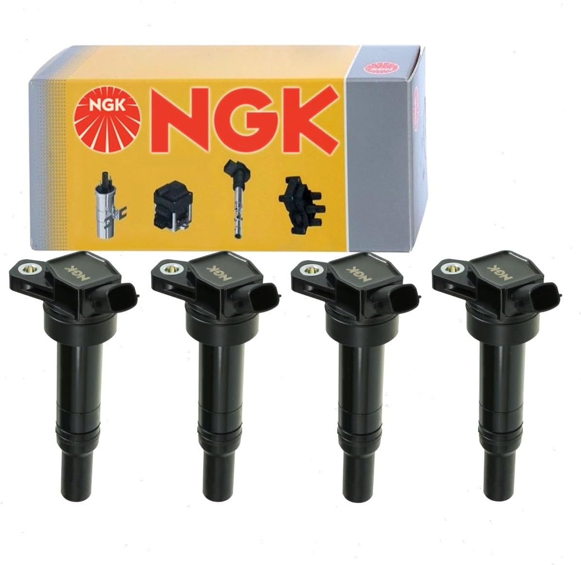 4 pc NGK Ignition Coils compatible with Hyundai Elantra 1.8L 2.0L L4 2011-2016