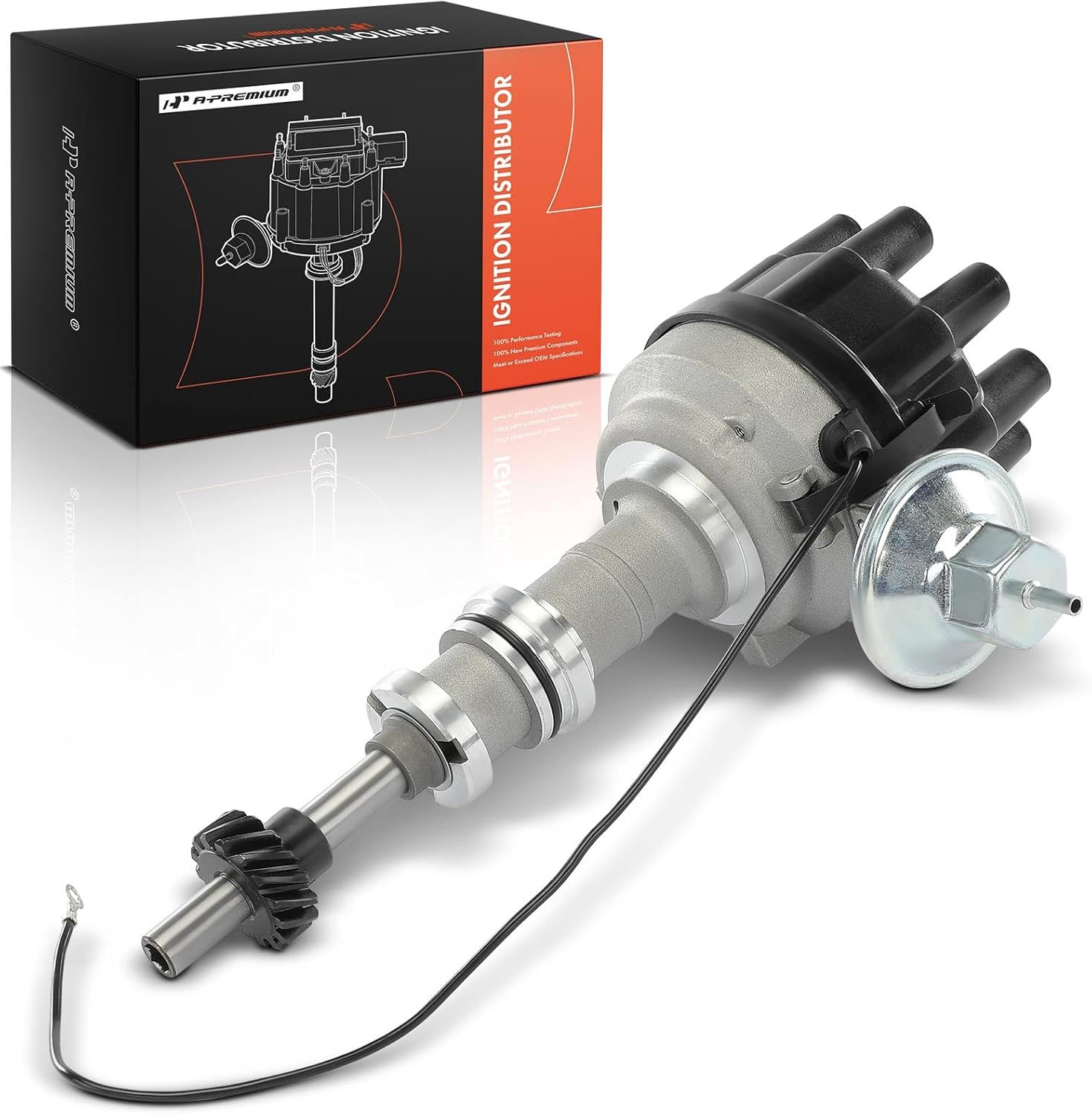 A-Premium Ignition Distributor Compatible with Ford F-100, F-250, F-350, Mustang, Country Sedan, Custom, Fairlane, Ranchero, Falcon & Lincoln Continental, Mark III & Mercury Colony Park, Comet, Cougar