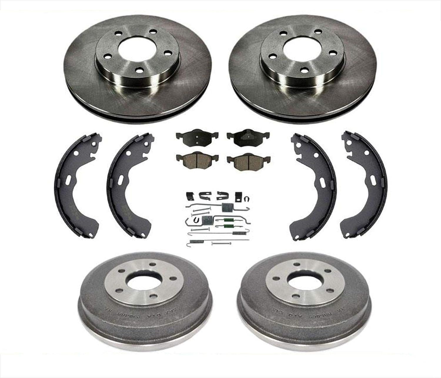 For 01-2007 Ford Escape With Rear Drum Brakes Rotor Drums Pads Shoes Spring 7pc