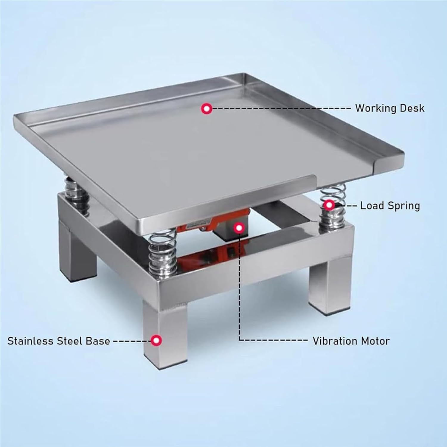 50w/120w Small Concrete Vibration Table,110v/220v Stainless Steel Mini Vibration Table,Mold Filling,Glue Filling,Durability Testing Experiments 35 * 35cm-110V