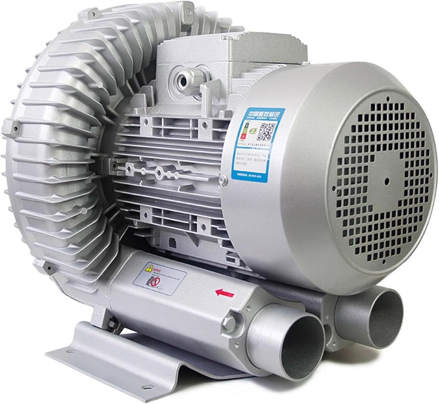 Single Phase High Pressure Regenerative Blower 110V/220V 50HZ Side Channel Blower Vortex Ring Turbine Pump for Industrial Vacuum Air Blowing/Suction(120W/0.16HP)