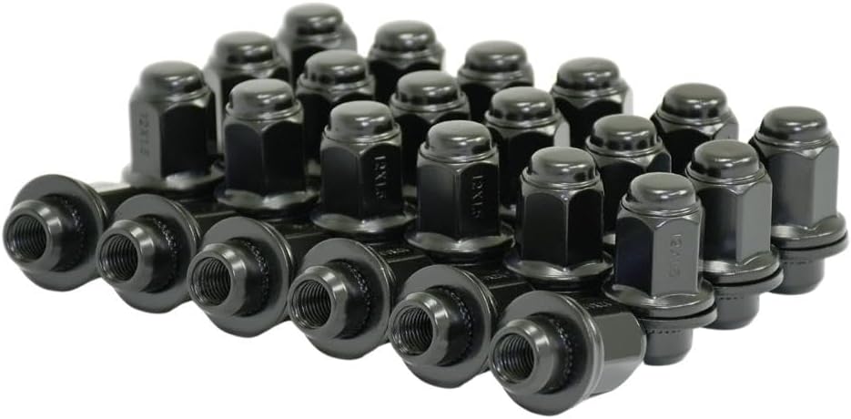 Black Factory Shank Lug Nut Kit Compatible with Toyota Tacoma, 4Runner, Lexus GX460 – 12x1.5mm, 13/16
