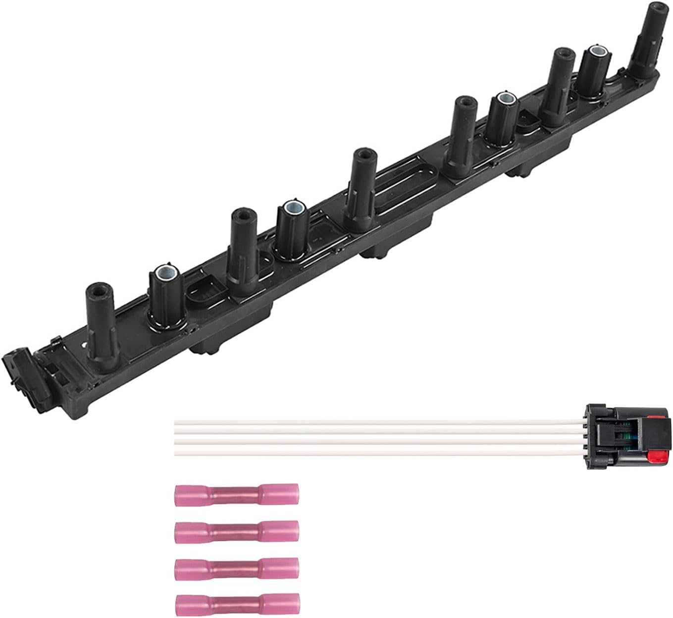 ENA Set of 1 Ignition Coil Pack with Ignition Coil Connector Plug Harness Compatible with Jeep TJ Wrangler Cherokee Grand Cherokee 2000 2001 2002 2003 2004 2005 2006 4.0L L6 for UF296 S949 S-949