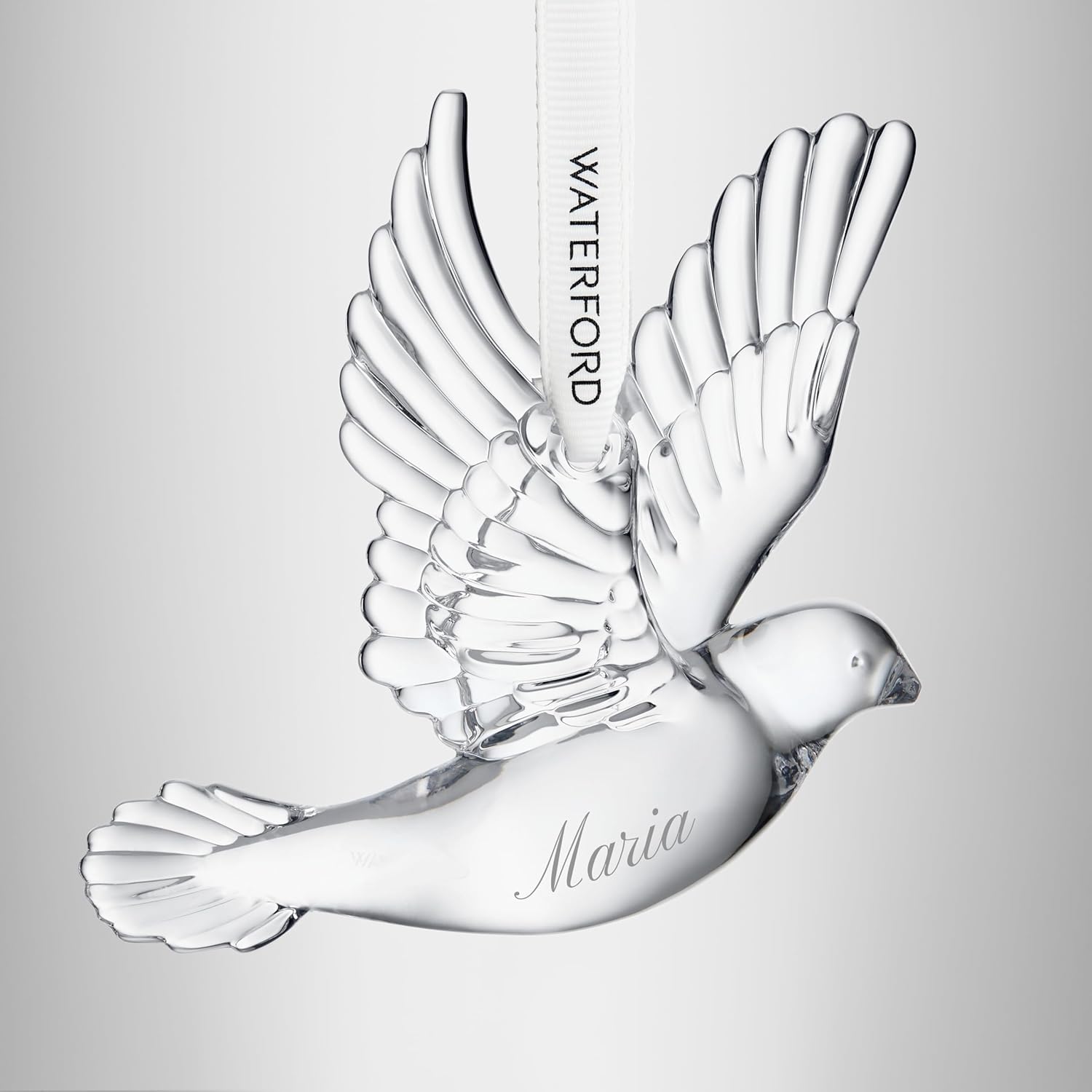 Waterford Personalized 2025 Edition Dove of Peace Ornament, Custom Engraved Crystal Christmas Ornament for Couples, New Baby, Wedding, Anniversary and More