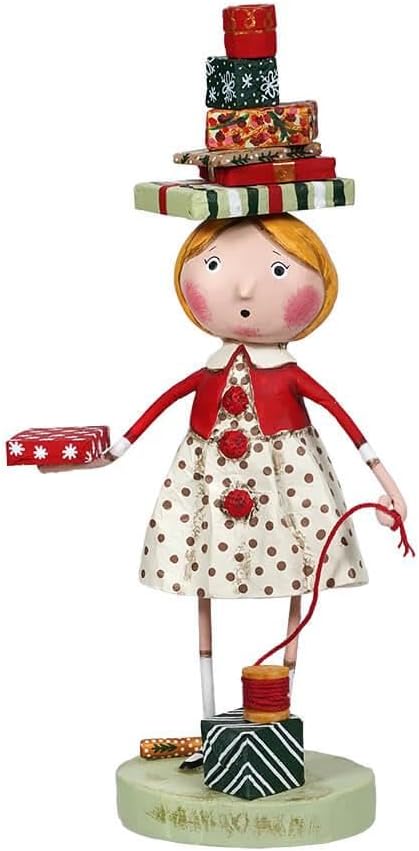 ESC Lori Mitchell Christmas Winter Wrappings and Ribbons, 8.25 Inches Tall, 14463, Multicolor