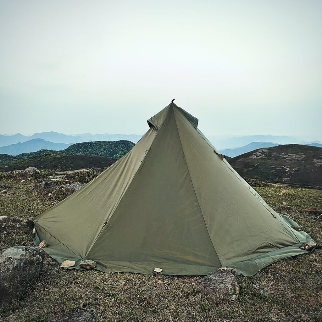 1-2 Person Tent with Snow-Skirt Stove Jack Lightweight for Backpacking Camping 2 Person Tipi Tent with Stove Jack Olive Green Flame Resistance Weight 5.9lb Height 5.2 feet
