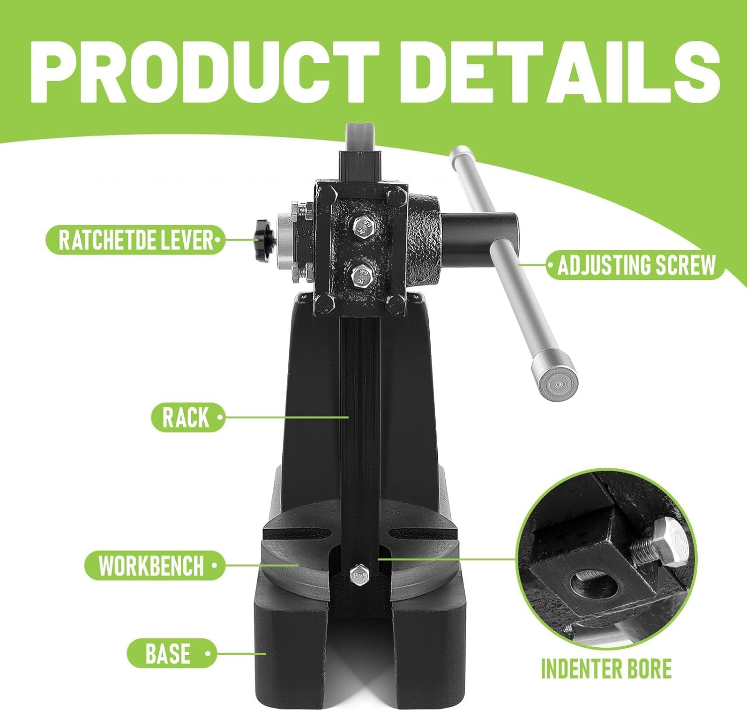 Manual Arbor Press 3 Ton Hand Arbor Press, Cast Iron Manual Desktop Arbor Press, Max Height 12in, Precise Hand Pression for Stamping, Bending Suitable For Factory Workshop (Black/3 T)
