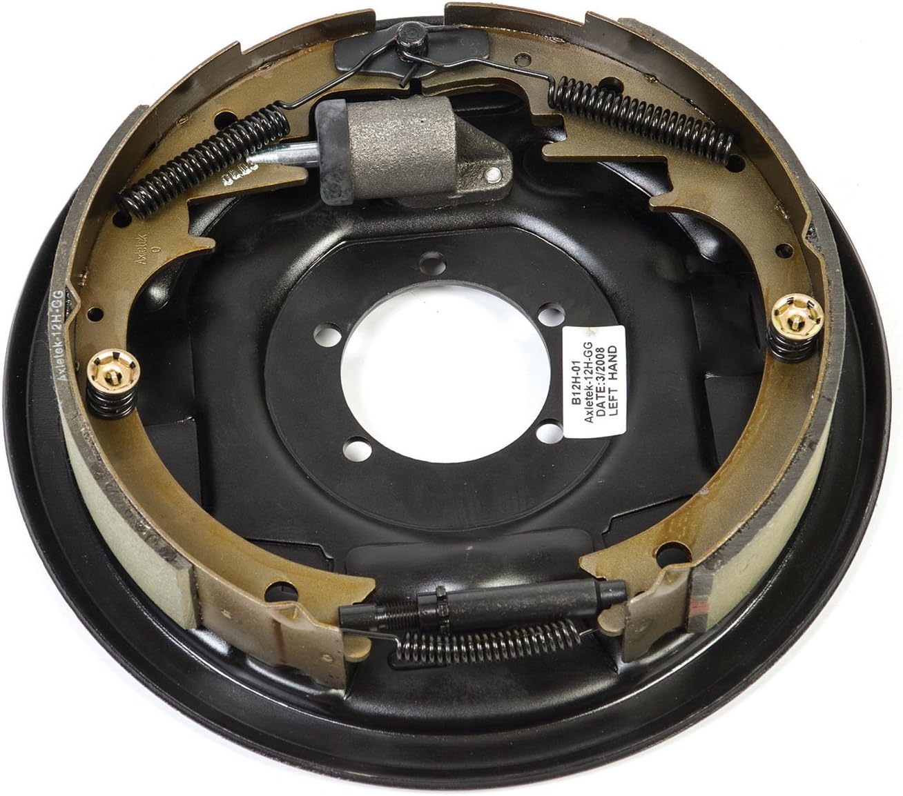 HUSKY TOWING Liners 30786 Black Painted 12'' x 2'' Left Hand Hydraulic Brake Assembly - 6000 lb. Rated Axle Capacity