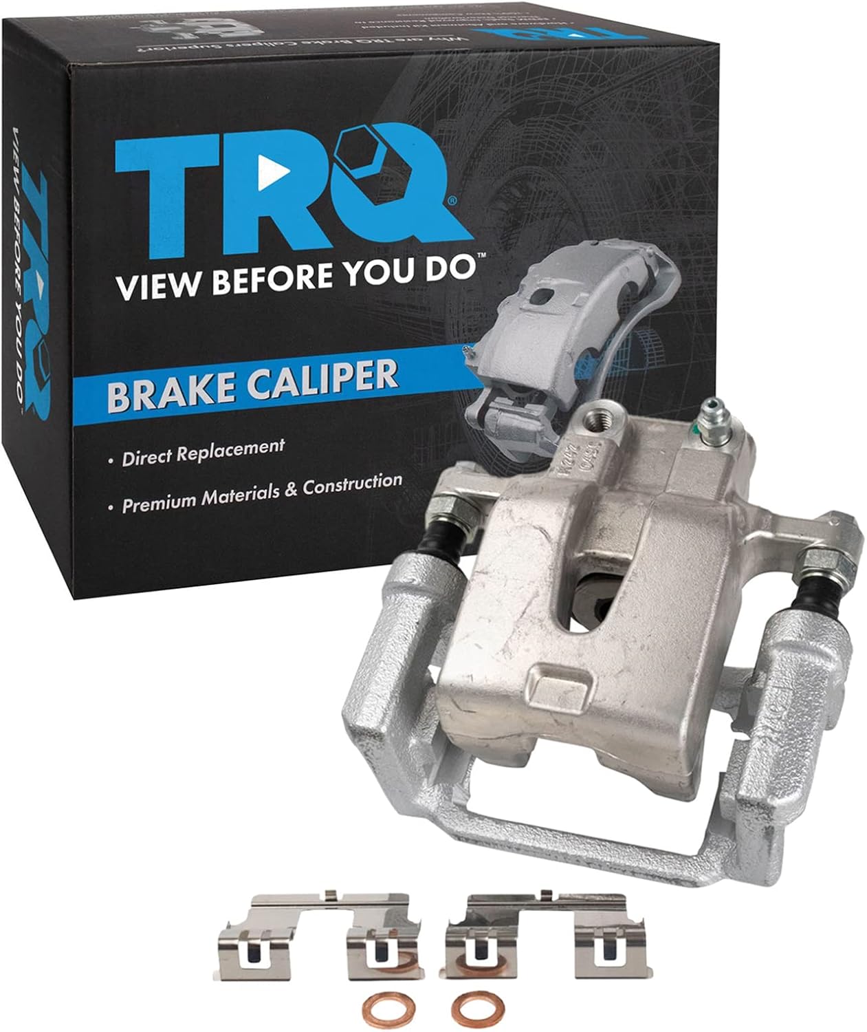 TRQ Front Left Brake Caliper w/Bracket Performance Red Drivers Side Compatible with 2013-2022 Honda Accord 2016-2022 HR-V