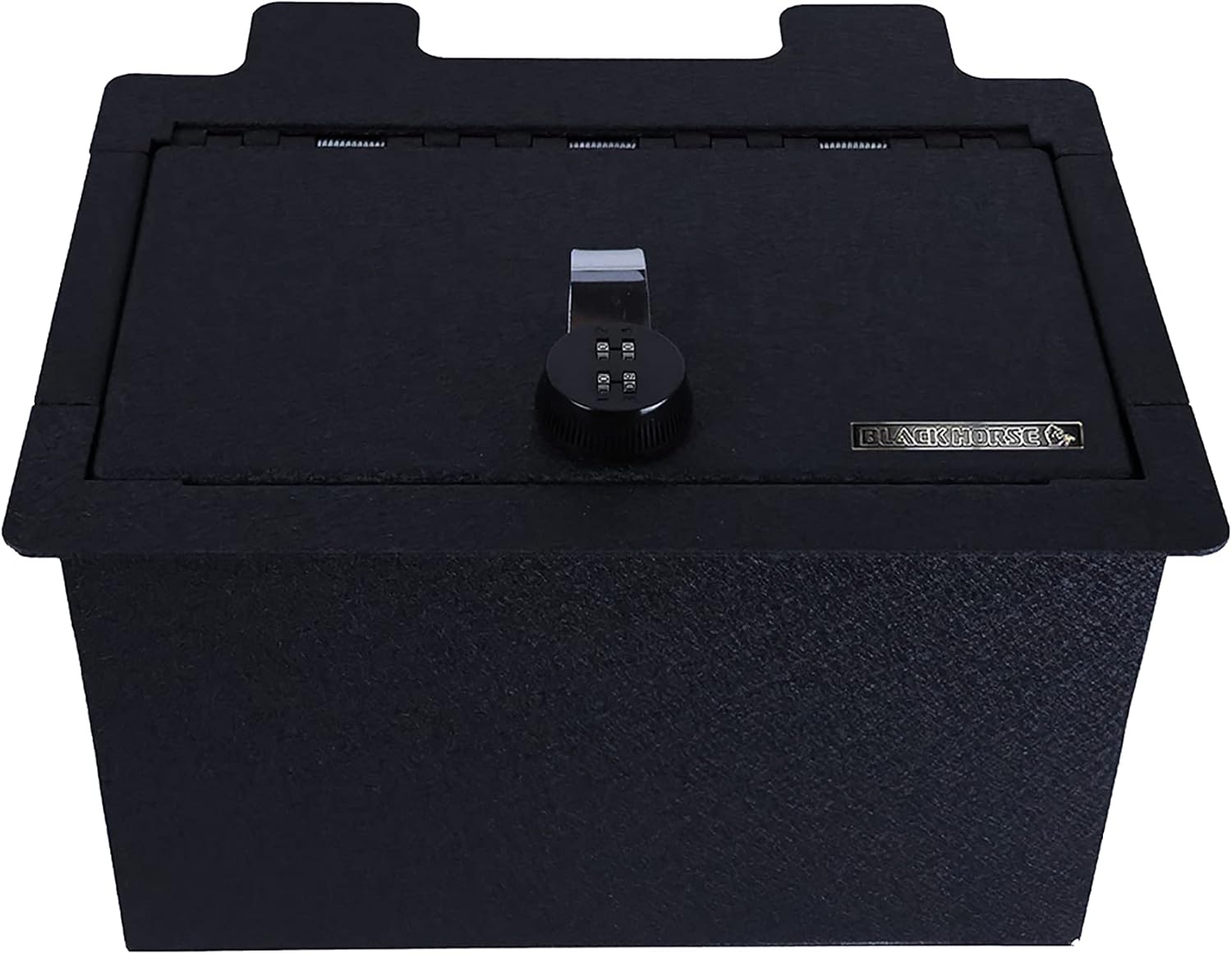 Black Horse Center Console Safe Black Gun Box Organizer with 4-Digit Combo Lock Compatible with 2019-2022 Sierra/Silverado 1500|2020-2023 Sierra/Silverado 2500 HD/3500 HD-ASGM01