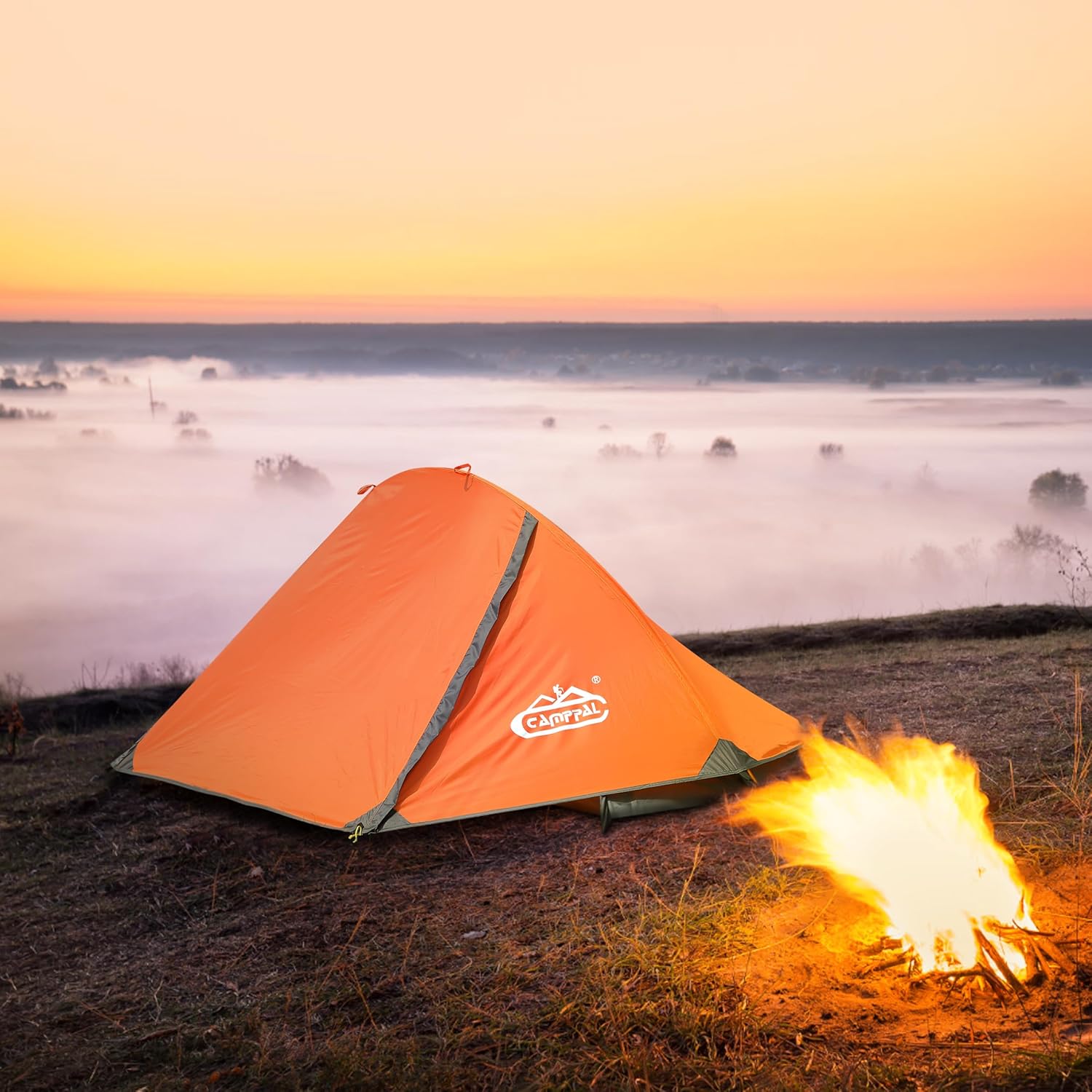 camppal 1 Person Tent for Camping Hiking Mountain Hunting Backpacking Tents 4 Season Resistance to Windproof Rainproof and Waterproof