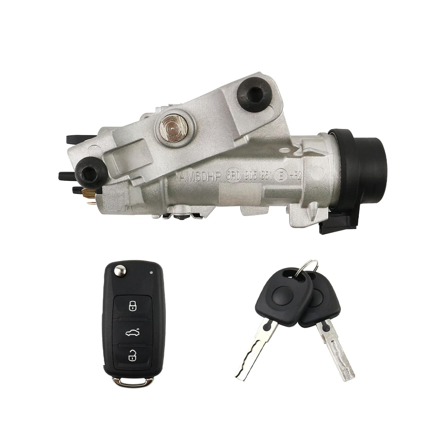 4B0905851P Ignition Lock Cylinder Assembly with Key Shells Compatible with 2006-2010 Beetle/2003-2010 Beetle Convertible/1999-2004 Golf/1999-2005 Jetta/2001-2004 Jetta Wagon