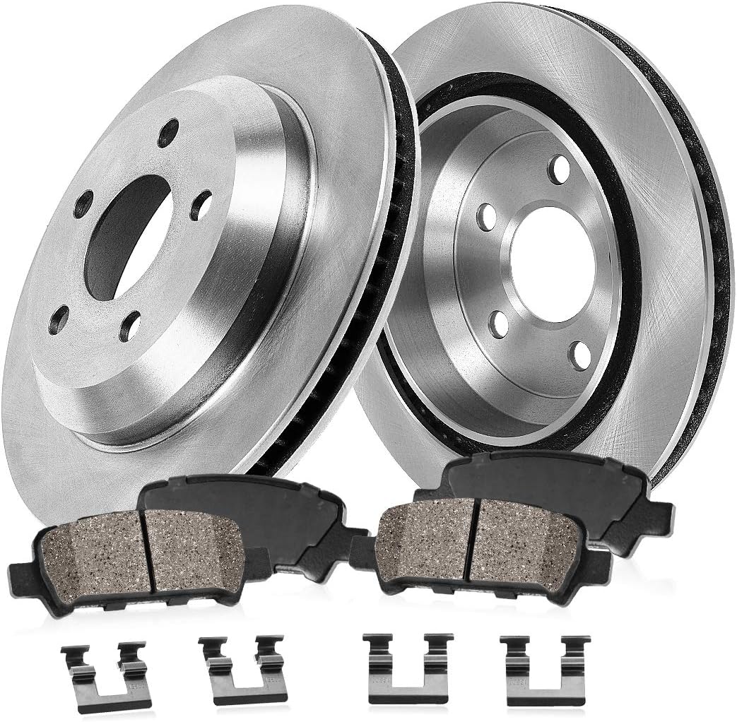 Callahan Brake Parts Rear Brake Kit For Ford Expedition 2022-2023, Ford F-150 2021-2023, Lincoln Navigator 2022 [Model Specific] Replacement Brake Rotors with Ceramic Brake Pads
