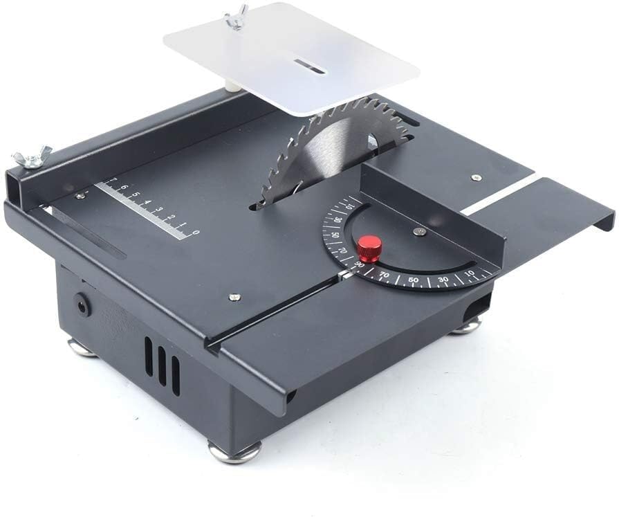 Portable Mini Table Saw - Small Wood Cutting Tool for Crafts, Hobbies, and Woodworking | 7-Speed - 40MM Cutting Depth, Include Blade | Micro Table Saw for Home Use