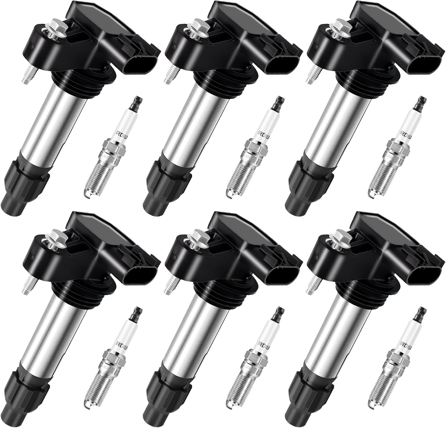 UF569 Ignition Coils Iridium Spark Plug Set of 6 Pack Compatible with Buick Allure 2010,for 2008-2016 Enclave,for Cadillac CTS 2010-2013,for Chevy Impala 2013-2017,for GMC Terrain 2010-2015