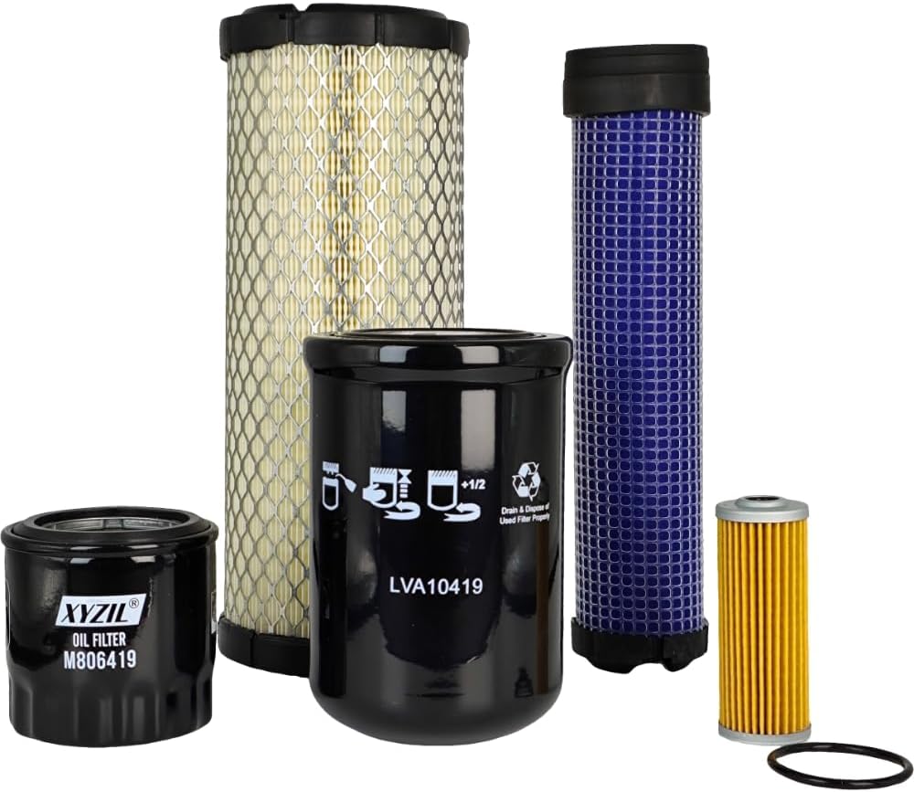 LVA21198 Maintenance Filter Kit Compatible with John Deere 4200 4300 4400 Compact Utility Tractor M131802 M131803 M806419 MIU804763 LVA10419 Engine Hydrostatic Transmission Oil Air Fuel Pak