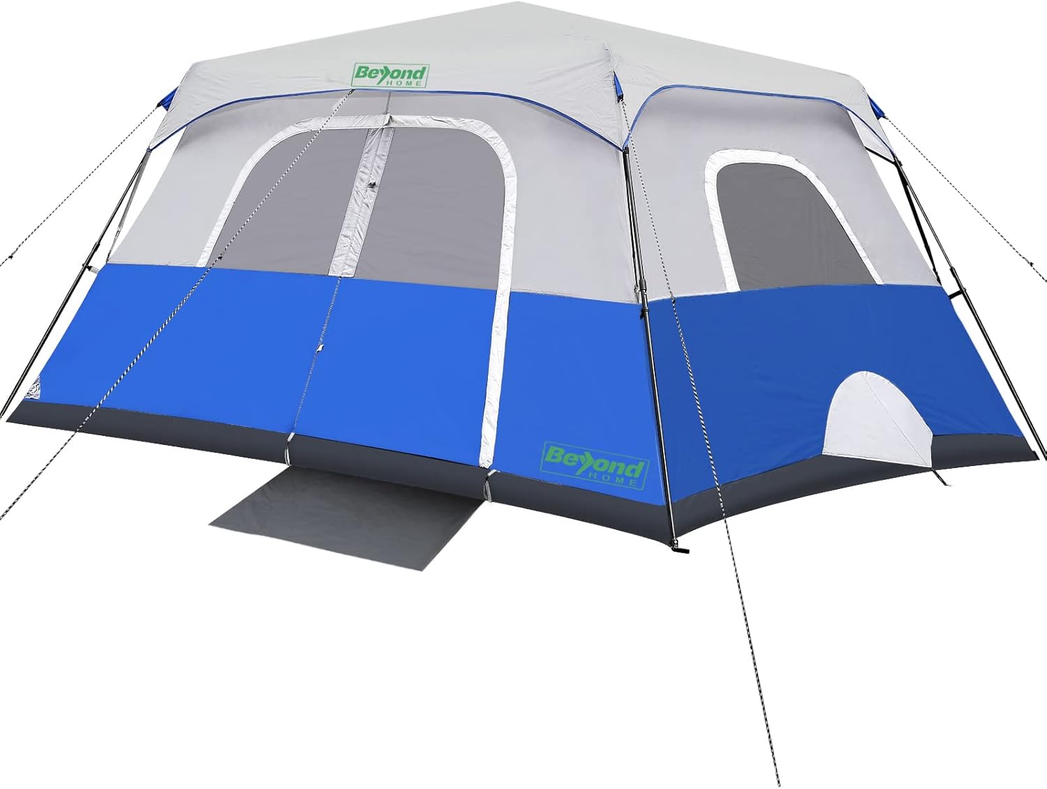 BeyondHOME 8 Person 60 Sec Setup Family Camping Tent, Waterproof & Windproof With Top Rainfly, Upgraded Ventilation System, Instant Cabin for Camp Backpacking Hiking Outdoor, Sky Blue