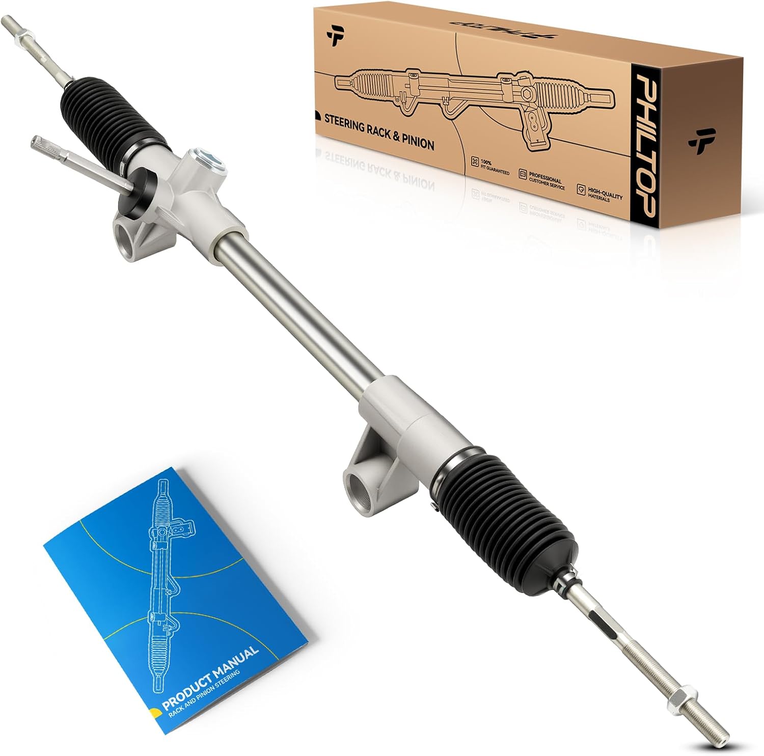PHILTOP Manual Steering Rack and Pinion Assembly Compatible with 1974-1978 Mustang II, 1974-1980 Pinto, 1975-1980 Bobcat Replace 23-1700, 231700