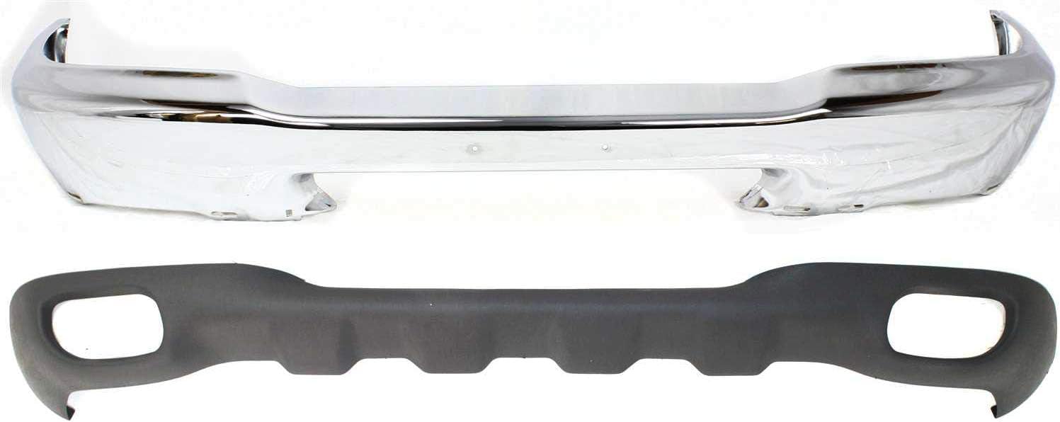 Garage-Pro Bumper Kit for Ford Ranger EV XL XLT 1998-2000 Front Chrome Steel w/o Molding Holes Replaces # XL5Z17757BA FO1002361 F87Z17626CAA FO1095172