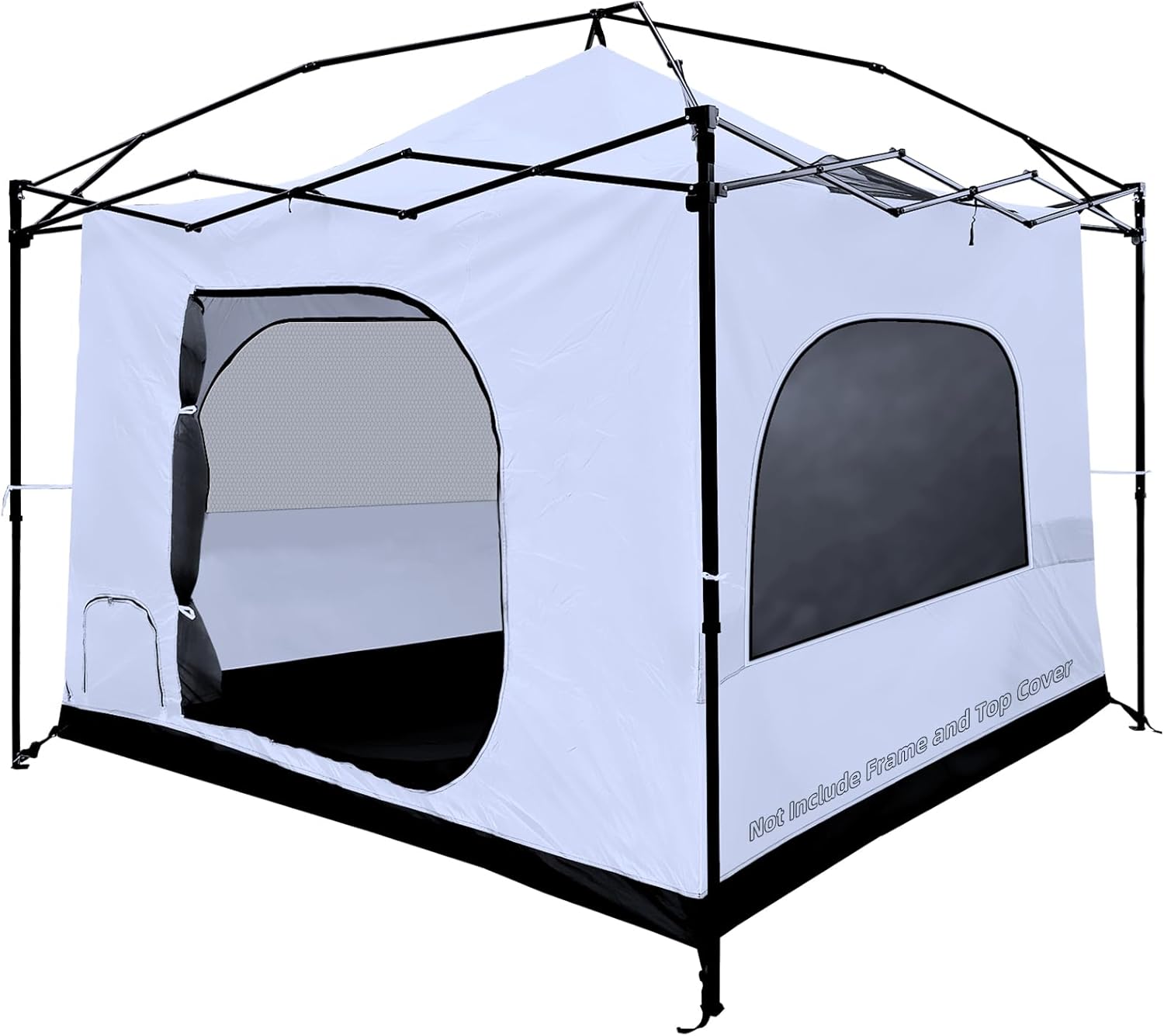 Joramoy Camping Cube for 10×10 Pop Up Canopy, Converts Straight Leg Canopy into Camping Inner Tent, Portable Vented Cube Tent with Full Floor(Frame/Top NOT Included)