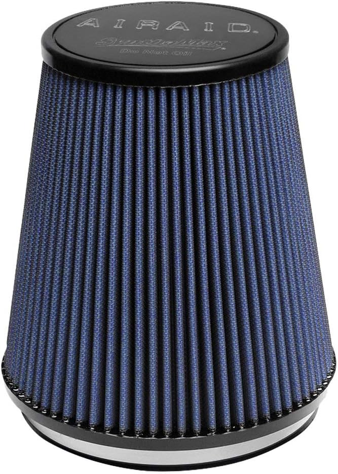 Airaid 701-462 Universal Clamp-On Air Filter: Round Tapered; 6 Inch (152 mm) Flange ID; 7 Inch (178 mm) Height; 7.25 Inch (184 mm) Base; 5 Inch (127 mm) Top