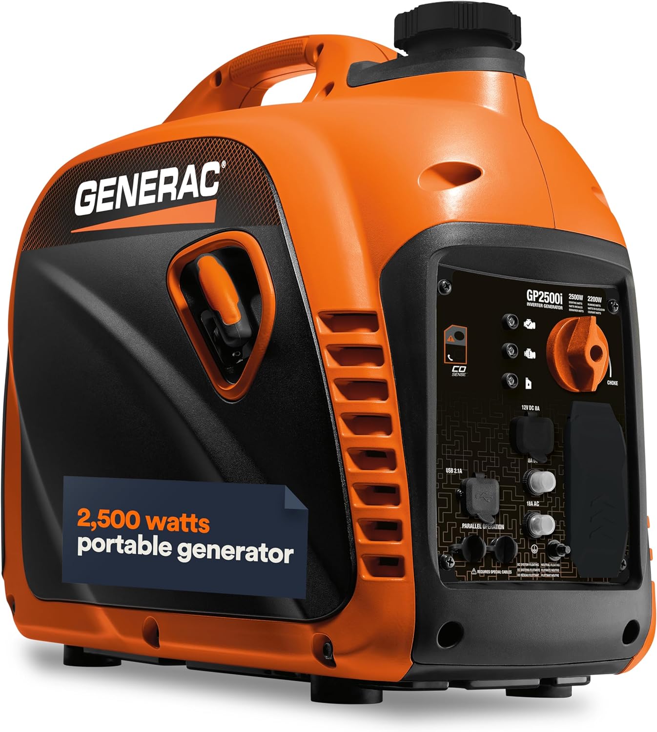 Generac 5,200-Watt Dual-Fuel Portable Inverter Generator - Gas and Propane Compatible - Quiet Operation - Produces Clean, Stable Power - Great for Home Backup, Camping, and RV Use
