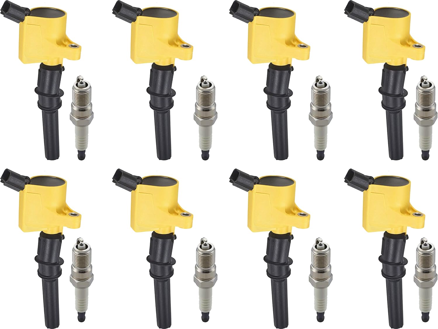 ENA Heavy Duty Ignition Coil Pack and Platinum Spark Plug Set of 8 Compatible with Ford 1999 2001 2003 2004 Mustang GT Equipado V8 Replacement for DG508 SP433