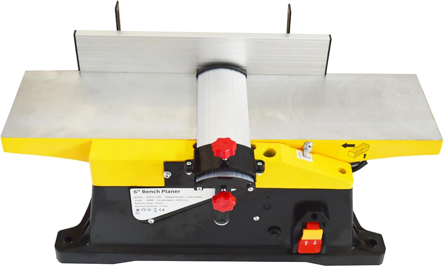 1800W Woodworking Bench Planer Small Wood Processing Machine Portable for DIY and Decoration Industry Cabinet Making Small Factories 22.8