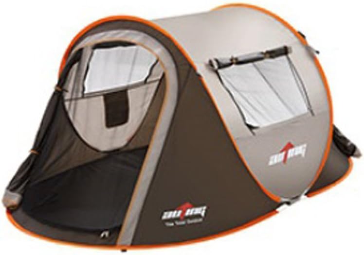 Auting 4-Person Instant Pop-Up Tent Two Double Doors Two Windows Set Up and Tear Down in Seconds (Deep Gray)