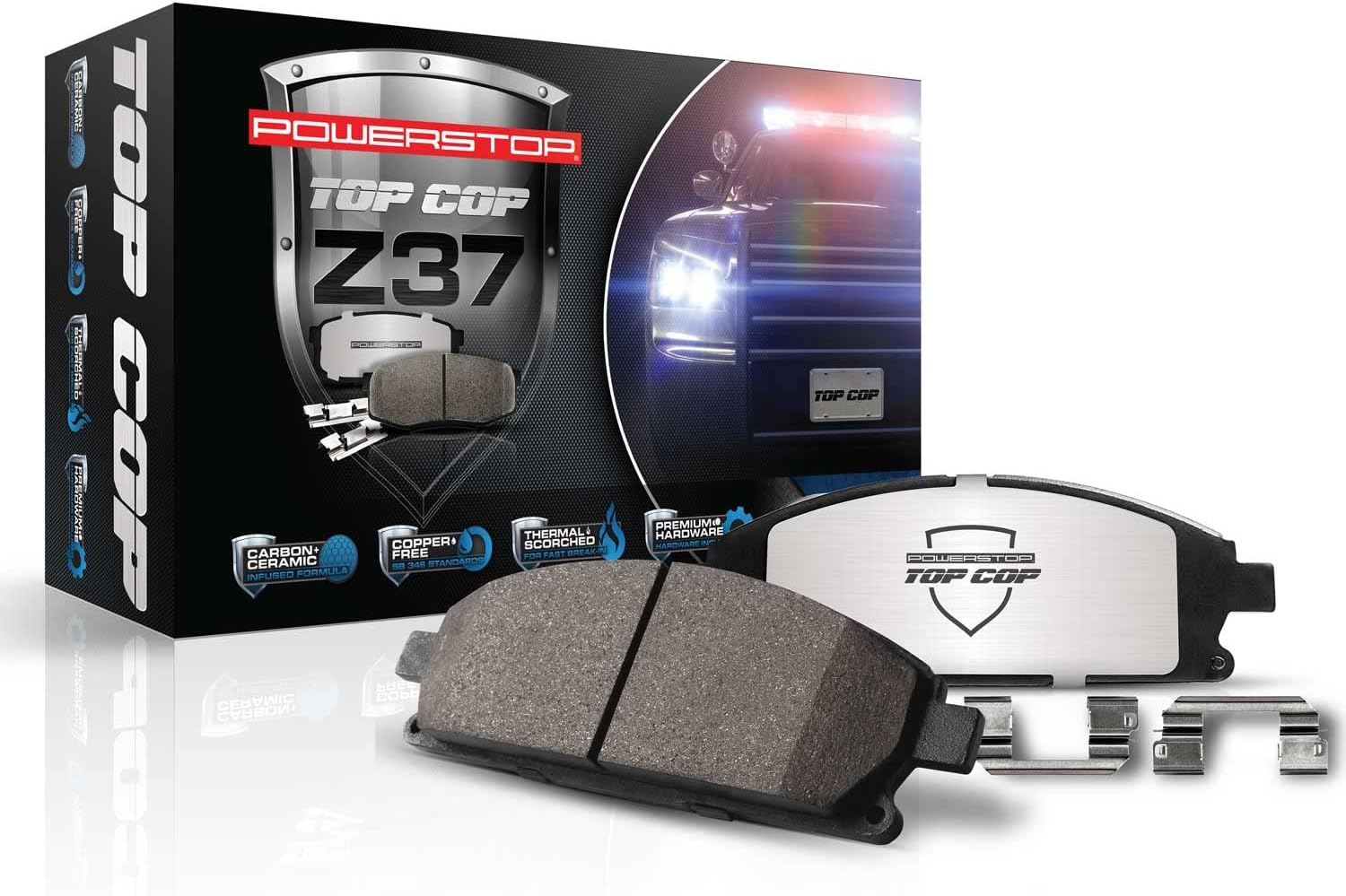 Power Stop Front Z37-2407 Carbon-Fiber Ceramic Brake Pads Z37 Top Cop
