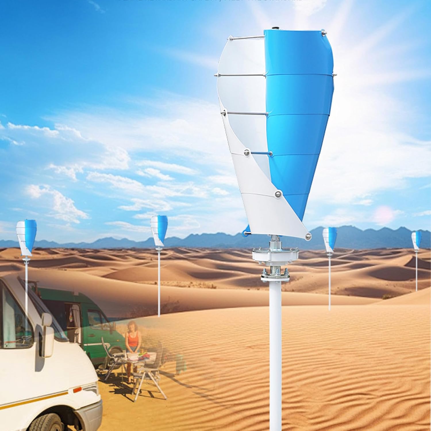 100W Vertical Wind Turbine Generator for Home Use - Efficient 12V Windmill with Controller & Grid Inverter, Perfect for Renewable Energy Solutions & Eco-Friendly Power