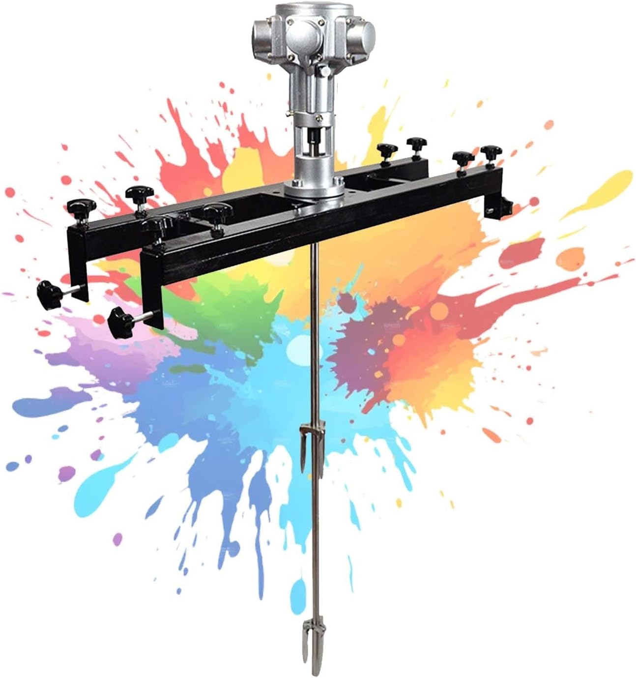 Tank Mixer Machine, Heavy Duty Pneumatic Agitator, 3 Cylinder 5 Cylinder Motor Options, 1000L Mixing Capacity, Stainless Steel Shaft and Blades, for Paint, Coating(3Cylinder)