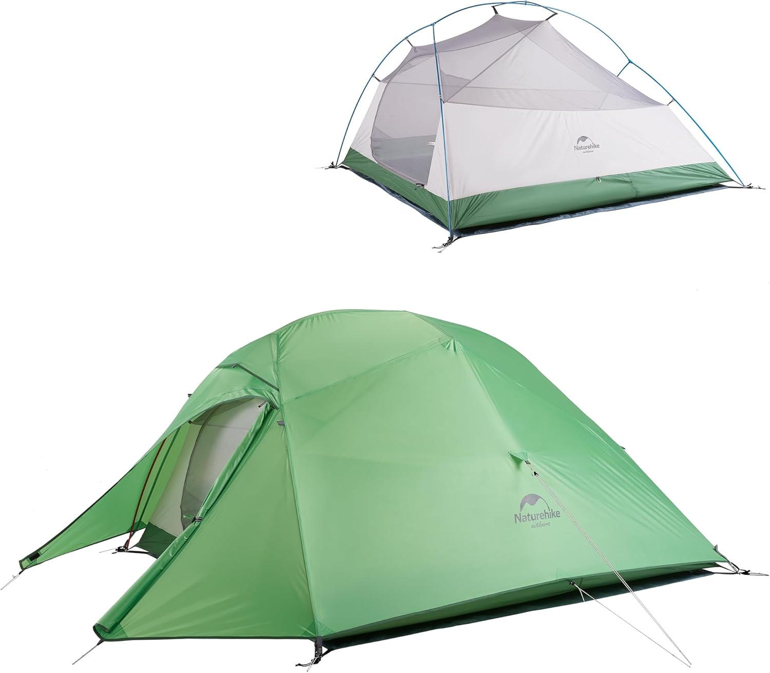 Naturehike Cloud-Up 3 Person Lightweight Backpacking Tent with Footprint - 3 Season Free Standing Dome Camping Hiking Waterproof Backpack Tents