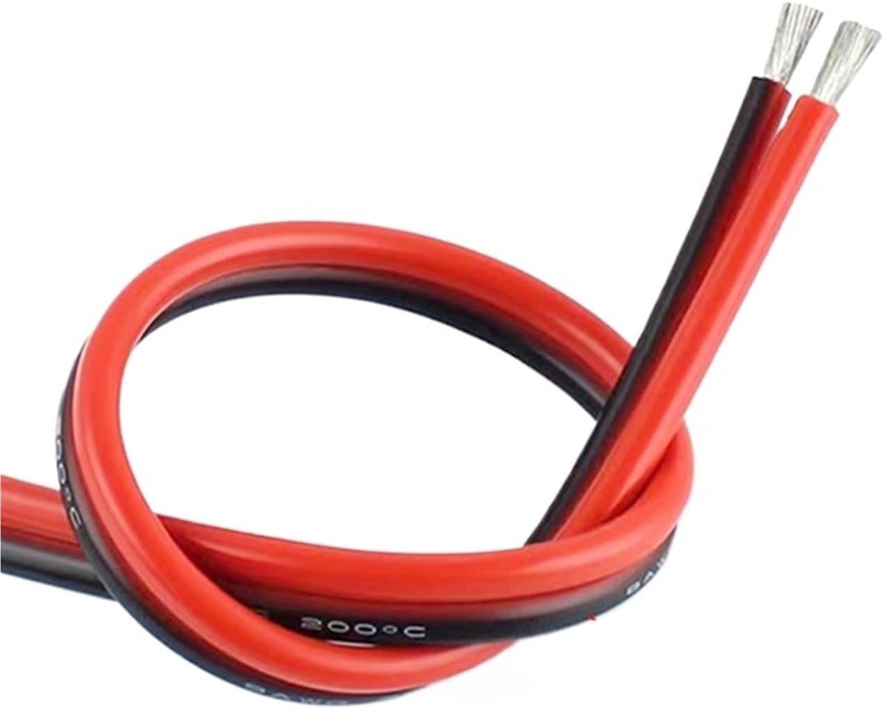 1pcs 8awg 10awg Super Soft 2Pins Red Black Silicone Cable 12 14 16 18 20 22 24 26 28awg High Temperature Tinned Copper Electric Wire(30M,28 AWG)