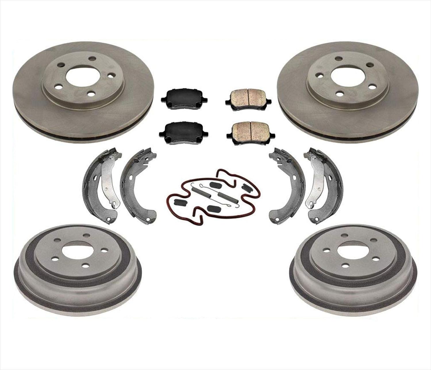Replacement Parts For 2006-2008 Chevrolet HHR 5 Lug Rotors With Rear Drums Front Rotors Brake Pads
