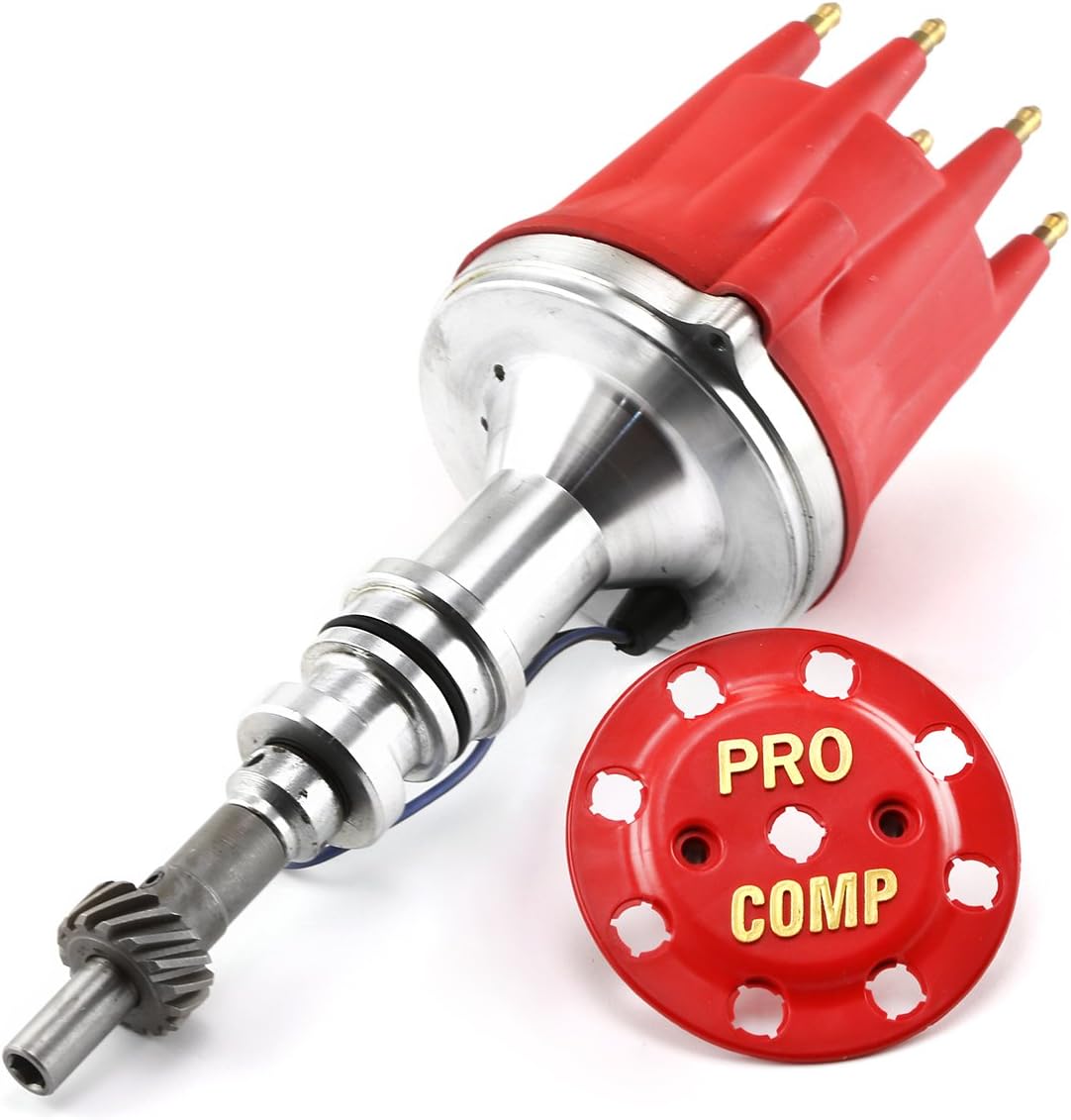 Speedmaster PCE376.1100.05 Compatible with Ford 289 302 Windsor 8000 Series Pro Billet Distributor [Red Screw-on]