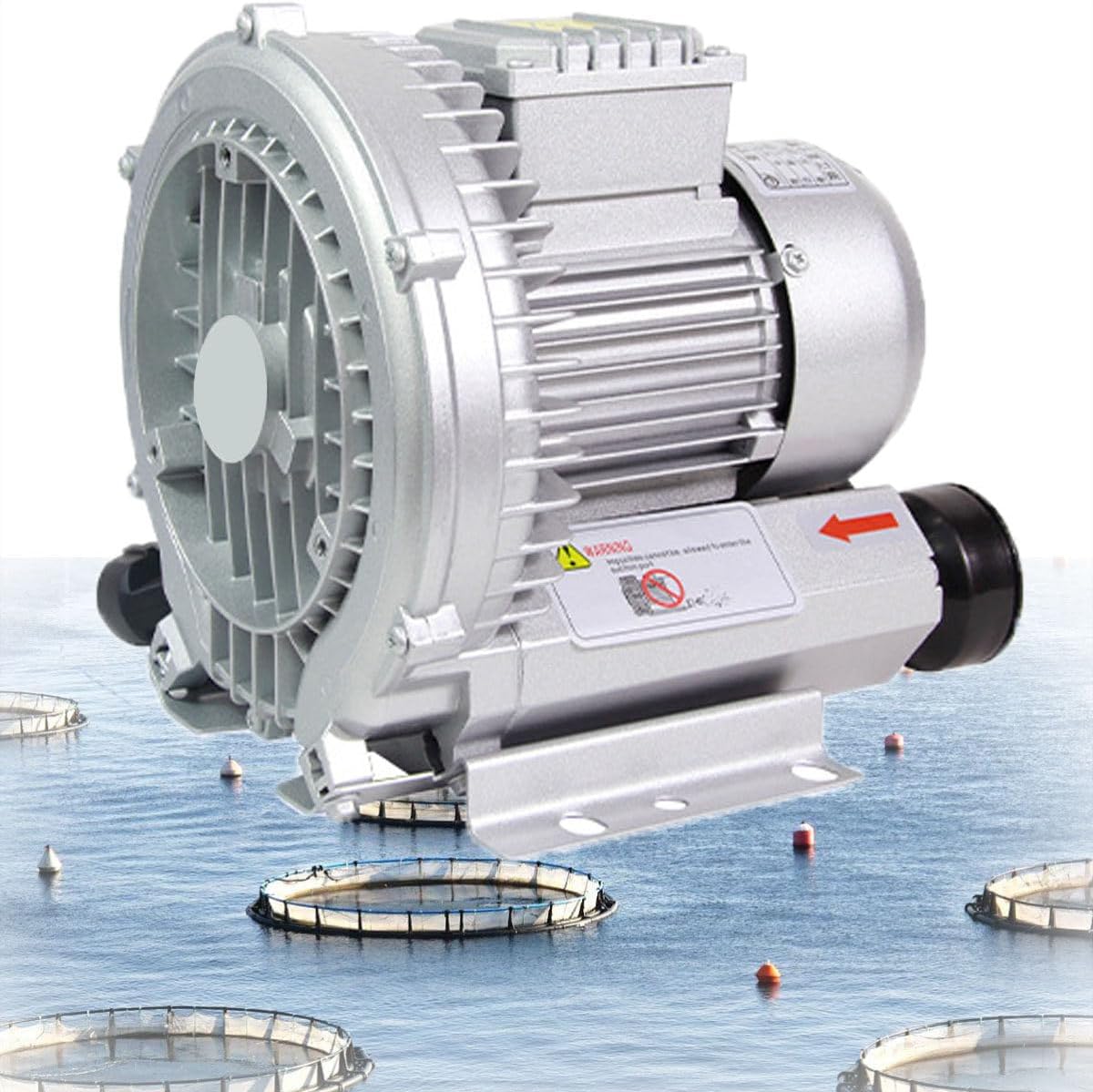 High-Pressure Regenerative Blower, Single Phase Vortex Ring Air Pump for Fish Pond Tanks, Commercial Oxygen Blower for Enhanced Aeration & Efficiency