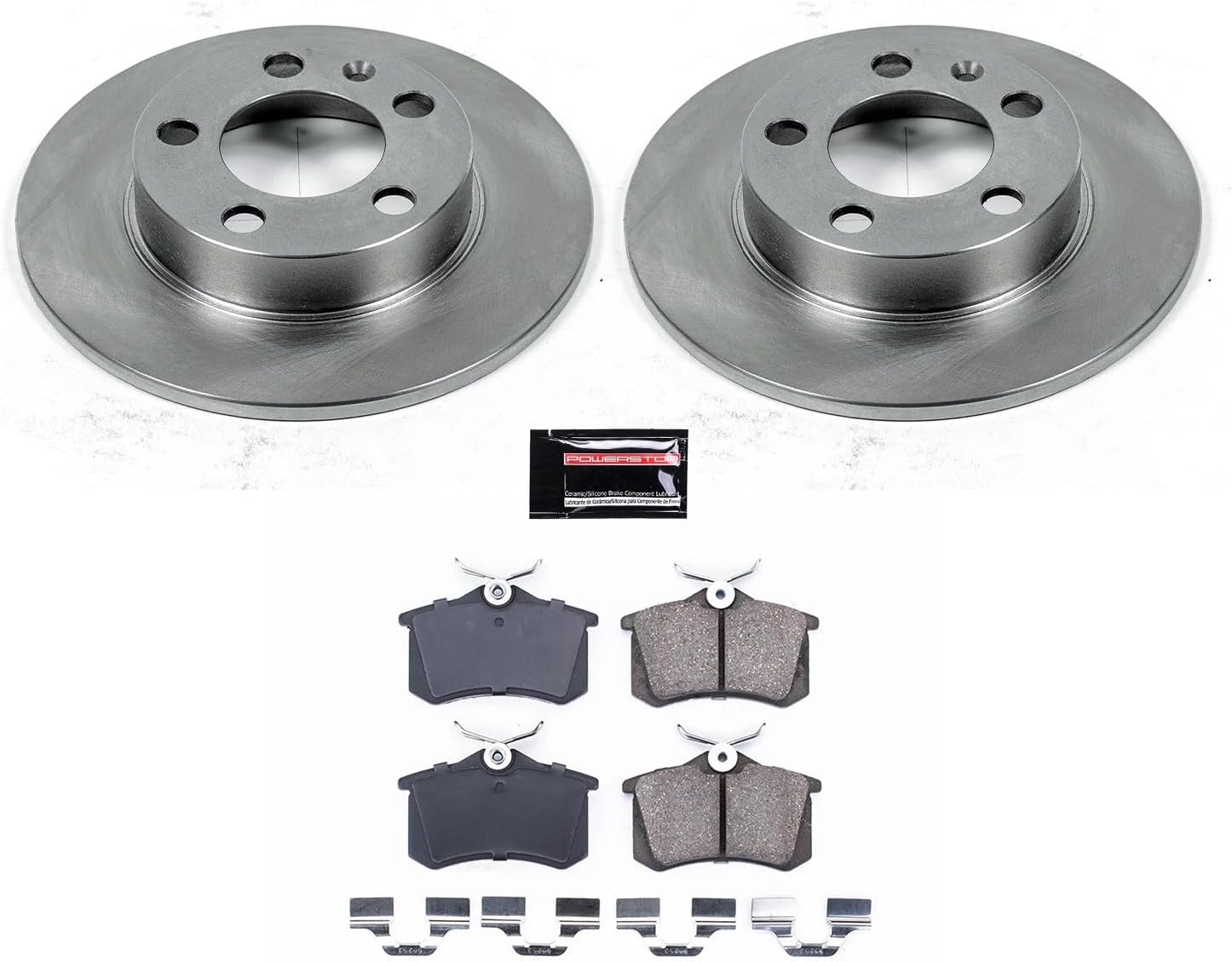 POWERSTOP KOE847 Autospecialty Rear Replacement Brake Kit-OE Brake Rotors & Ceramic Brake Pads
