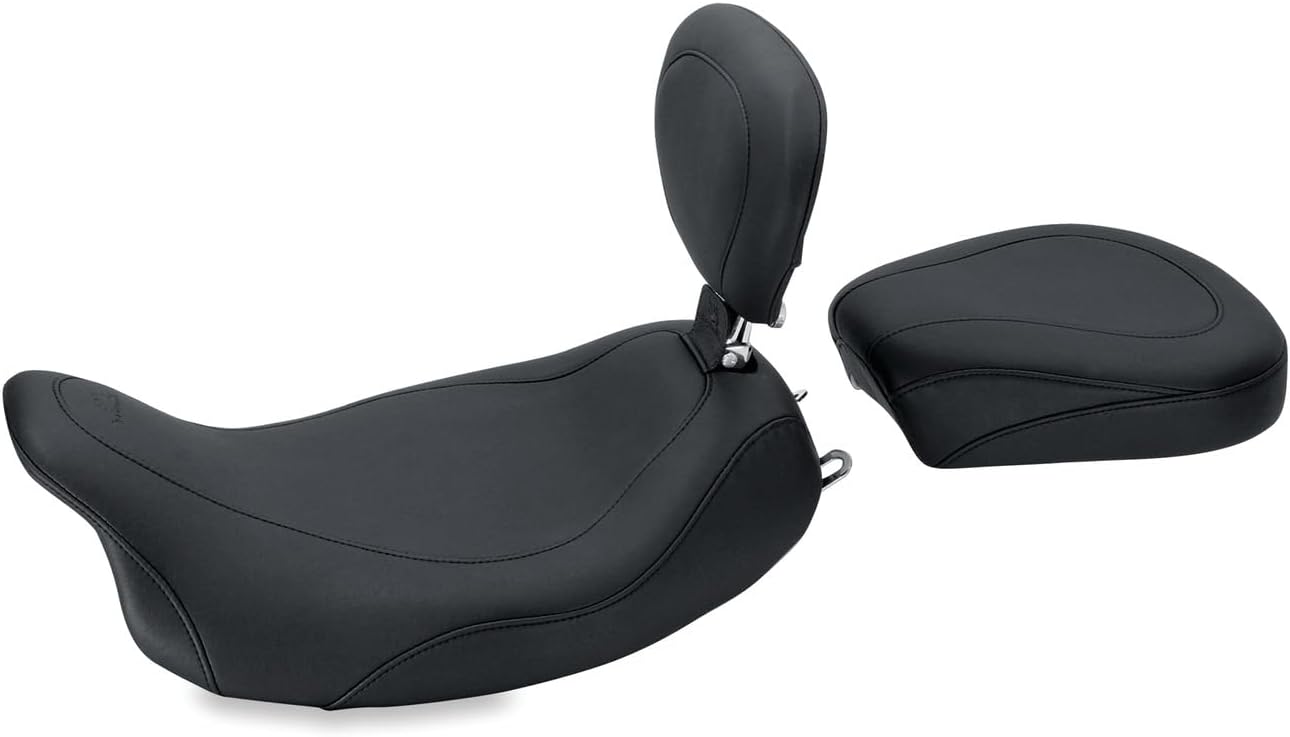 Mustang Motorcycle Seats 76693 Wide Tripper Passenger Seat for Harley-Davidson Electra Glide Standard, Road Glide, Road King & Street Glide 2008-'21, Original, Black, Width: 11.5