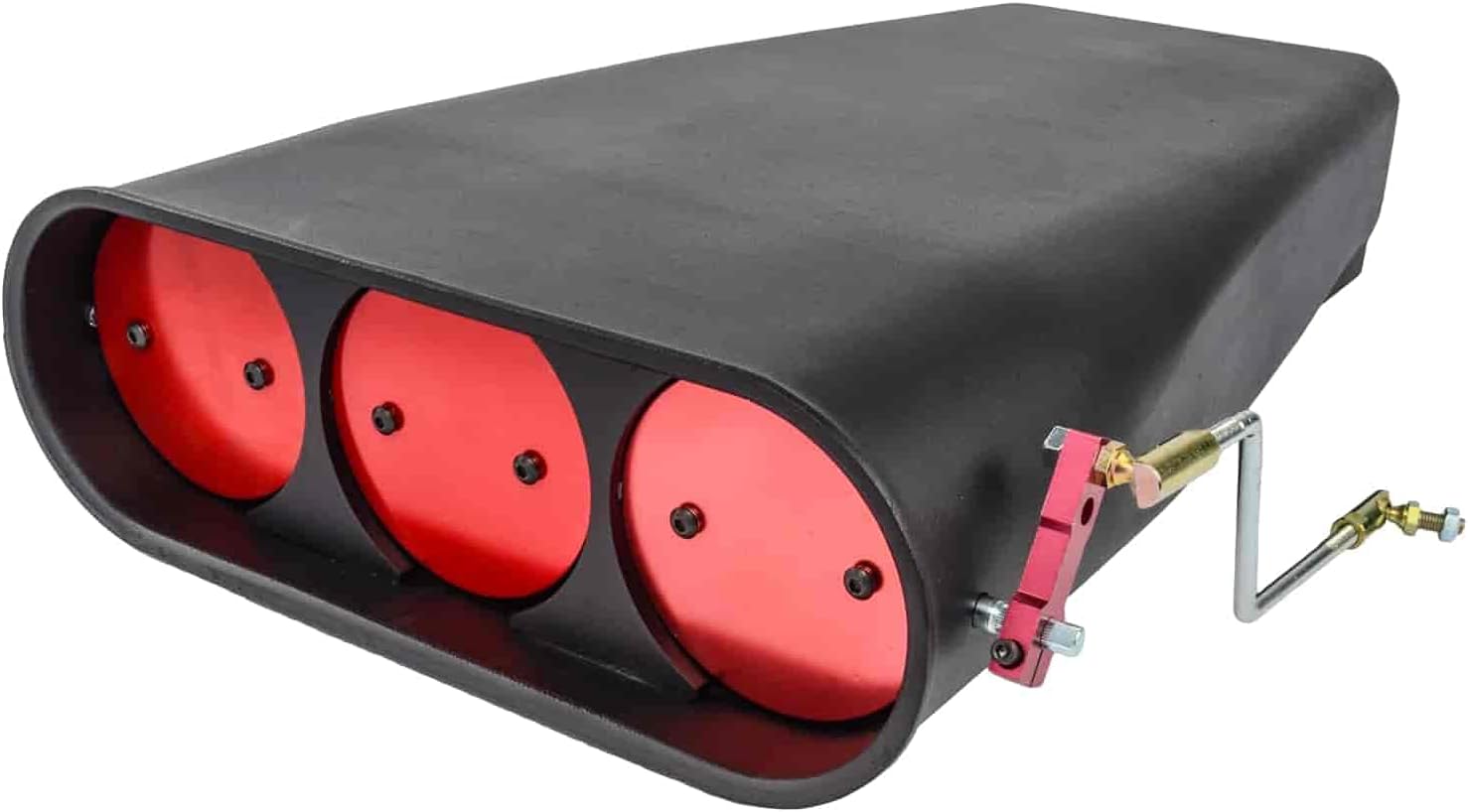 JEGS Bug Catcher Style Scoop | Fits Single or Dual 4-Barrel Carburetors | Smooth Design | Powdercoated Black | Includes Butterflies, Linkage, Elements, And Assembly/Mounting Hardware