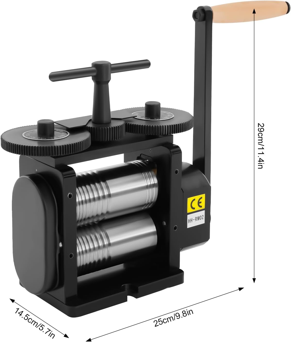 130MM Manual Combination Rolling Mill Machine Jewelry DIY Press Tool Rolling Mills for Jewelry Making for Metal Sheet Flat Pressing Gear Ratio: 4:1 Max Opening 5 MM (130 mm)