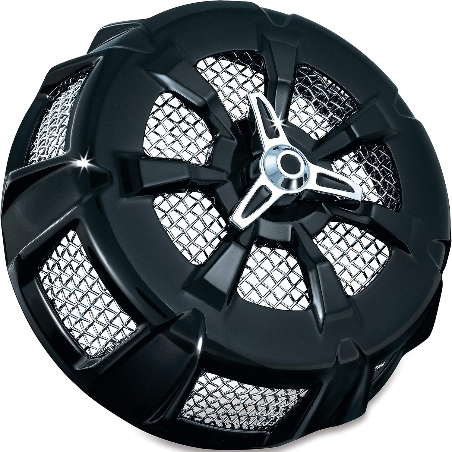 Kuryakyn 9438 Alley Cat Air Cleaner/Filter Cover for 1999-2017 Harley-Davidson Motorcycles, Gloss Black