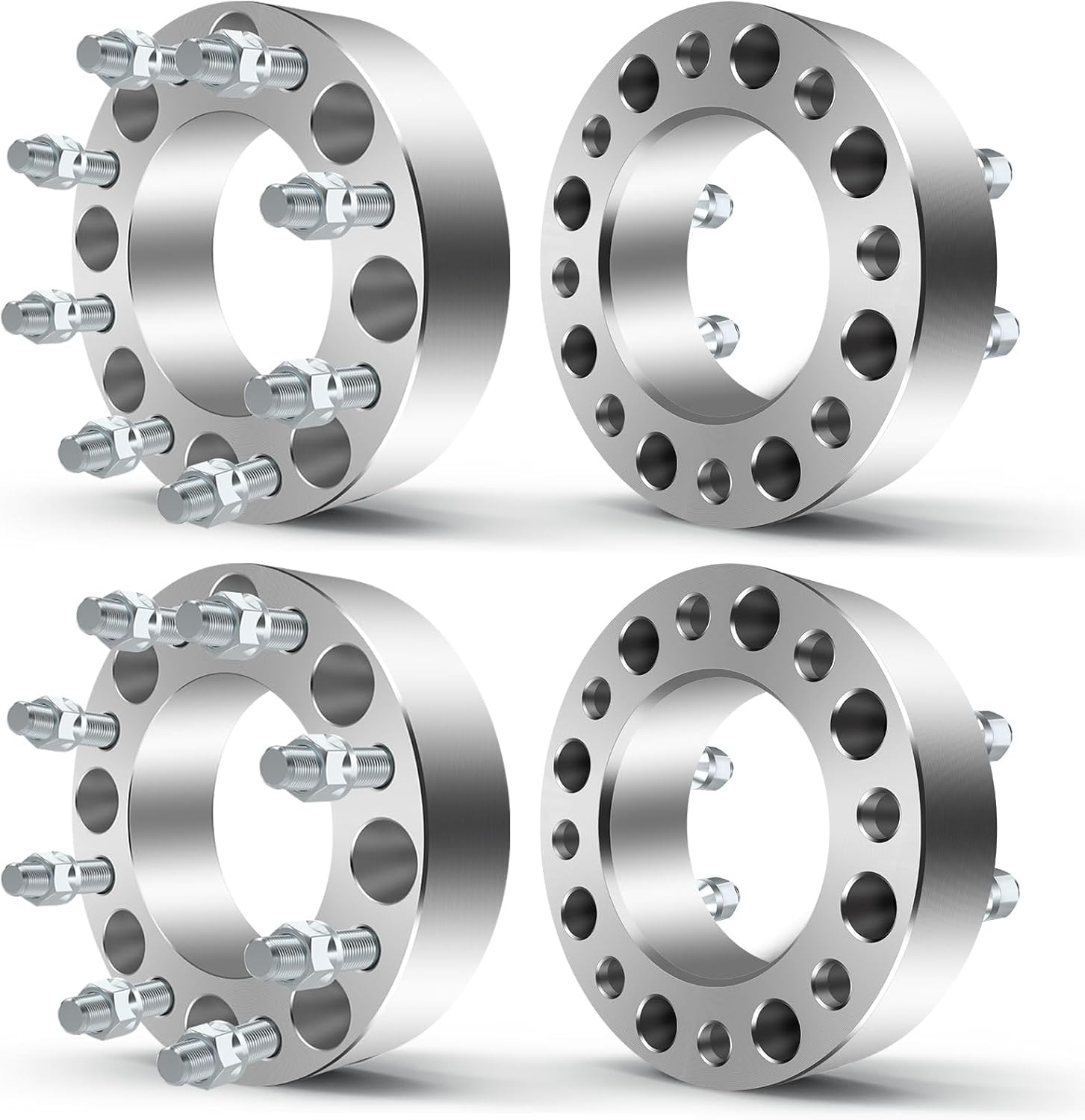 OCPTY 4PCS 8x6.5 to 8x6.5 Wheel Spacers 2 inch 14x1.5 Studs 117mm Hub Bore Forged Wheel Spacers 8 Lug fit for C3500 for Express 2500 for Express 3500 for H1 for H2