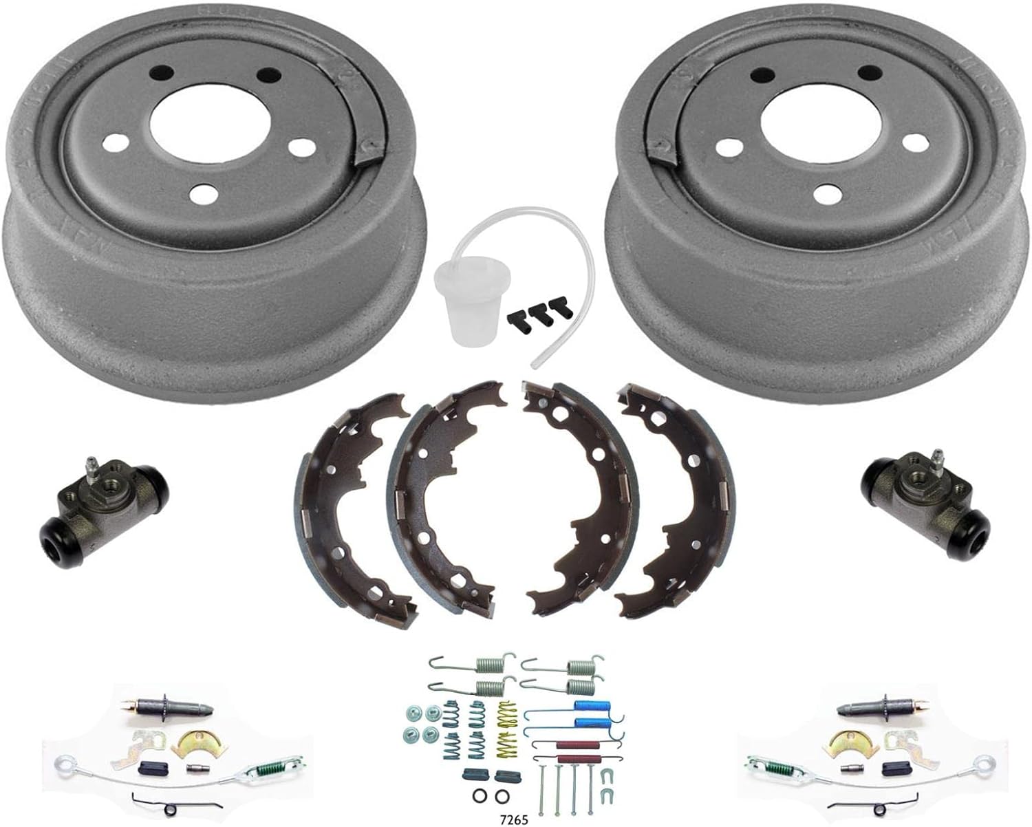 R Brake Drums Brake Shoes Spring Wheel Cylinders Replacement Parts For Jeep Wrangler 2001-2006 9pc