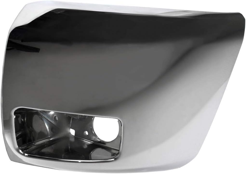 FITRITE AUTO PARTS New Front Left And Right Side Bumper End For 2007-2013 Chevrolet Silverado 1500, Hybrid Models, With Fog Lights Holes, Chrome GM1004156 GM1005156