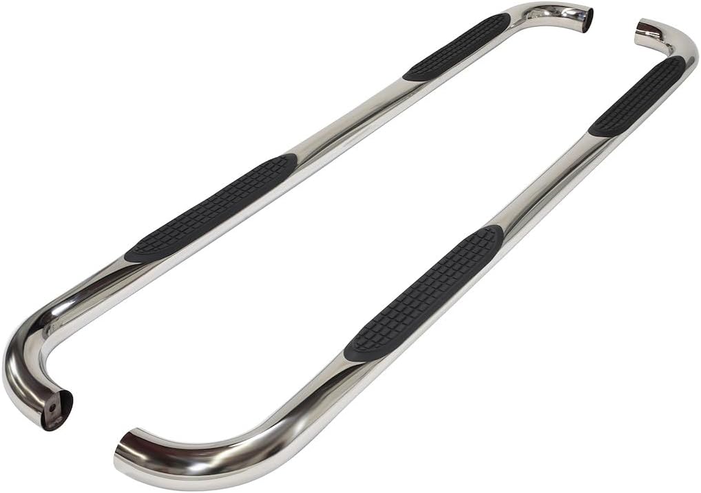 TrailFX Nerf Bars with Step Pads Fits Ford F-150 Super Cab 2009-2014 Stainless Steel Polished Finish 3-Inch Round Bent Running Boards Rocker Panel Mount TrailFX 1130308091